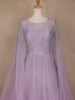 Lavender Stone Worked Net Bridal Gown - Diadem
