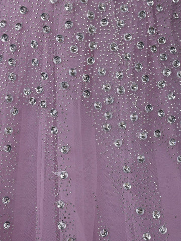 Lavender Stone Worked Net Bridal Gown - Diadem