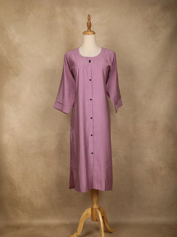 Lavender Stripes Designed Cotton Kurti - Diadem