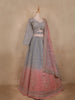 Lavender and Pink Ombre Sequins Embroidered Net Lehenga with Dupatta