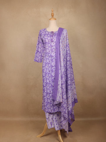 Laver Floral Design Printed Cotton Salwar Suit - Diadem