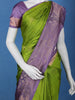 Leaf Green Floral Design Zari Woven Soft Silk Saree - Diadem
