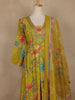 Lemon Green Floral Printed Cotton Salwar Suit With Dupatta - Diadem
