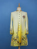 White Ombre Yellow Jungle-Themed Embroidered Polyester Sherwani Suit - Diadem