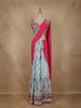 Light Blue Floral Design Crepe Silk Palazzo Suit