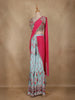 Light Blue Floral Design Crepe Silk Palazzo Suit