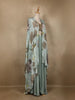 Light Blue Floral Design Synthetic Palazzo Suit - Diadem