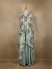 Light Blue Floral Design Synthetic Palazzo Suit - Diadem