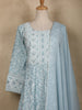 Light Blue Floral Designed Cotton Salwar - Diadem
