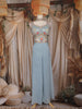 Light Blue Floral Embroidered Design Chiffon Palazzo Suit