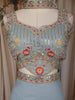 Light Blue Floral Embroidered Design Chiffon Palazzo Suit