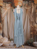 Light Blue Floral Embroidered Design Chiffon Palazzo Suit
