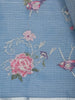 Light Blue Floral Embroidered Kota Cotton Saree - Diadem
