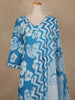 Light Blue Floral Printed Cotton Salwar Suit With Dupatta - Diadem