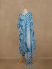 Light Blue Floral Printed Cotton Salwar Suit With Dupatta - Diadem