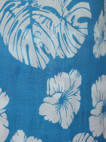 Light Blue Floral Printed Cotton Salwar Suit With Dupatta - Diadem