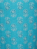 Light Blue Floral Printed Cotton Salwar Suit With Dupatta - Diadem
