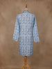 Light Blue Geometric Printed Kurta for Men - Diadem