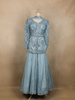 Light Blue Sequins Embroidered Satin And Net Lehenga
