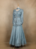 Light Blue Sequins Embroidered Satin And Net Lehenga