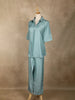 Light Blue Solid Design Cotton Co-Ord Set