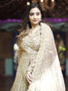 Light Brown Floral Embroidery Net Lehenga - Diadem