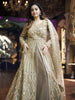 Light Brown Floral Embroidery Net Lehenga - Diadem
