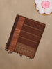 Light Brown Striped Woven Cotton Saree