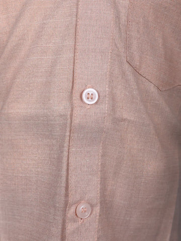 Light Copper Silk Dhoti With Matching Half Sleeve Shirt - Diadem