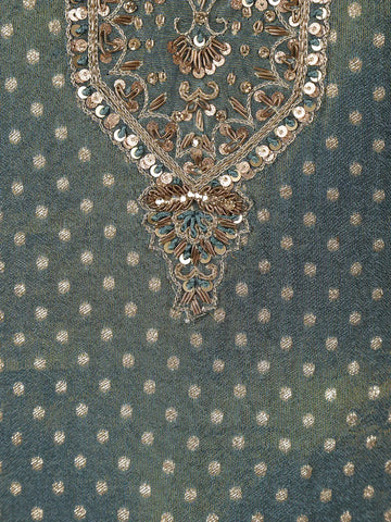 Light Green Dots Designed Banarasi Silk Palazzo Salwar Suit - Diadem