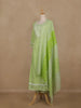 Light Green Floral Design Cotton Salwar Suit With Dupatta - Diadem