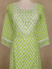 Light Green Floral Design Cotton Salwar Suit With Dupatta - Diadem