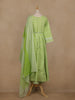 Light Green Floral Design Cotton Salwar Suit With Dupatta - Diadem