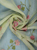 Light Green Floral Embroidered Kota Cotton Saree - Diadem