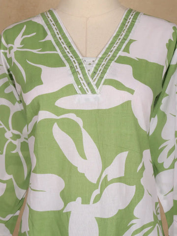 Light Green Floral Printed Cotton Salwar - Diadem