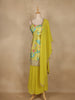 Light Green Floral Printed Design Crepe Palazzo Suit
