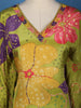 Light Green Floral Printed Synthetic Kaftan Palazzo Suit - Diadem
