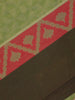 Light Green Geometric Woven Design Cotton Saree