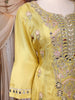 Light Green Mirror and Thread Embroidered Design Tissue Silk Palazzo Suit with Dupatta