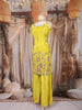Light Green Floral Embroidered Design Tissue Silk Palazzo Suit with Dupatta