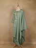 Light Green Silk Salwar Suit With Floral Embroidery - Diadem