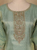 Light Green Silk Salwar Suit With Floral Embroidery - Diadem