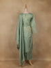Light Green Silk Salwar Suit With Floral Embroidery - Diadem