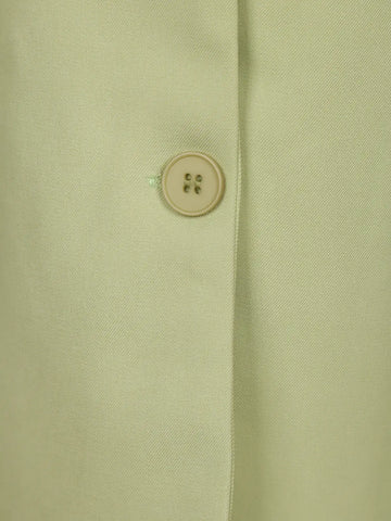 Light Green Solid Single-Breasted Blazer With Flap Pockets - Diadem