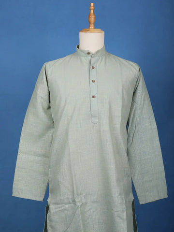 Light Green plain Cotton Kurta - Diadem