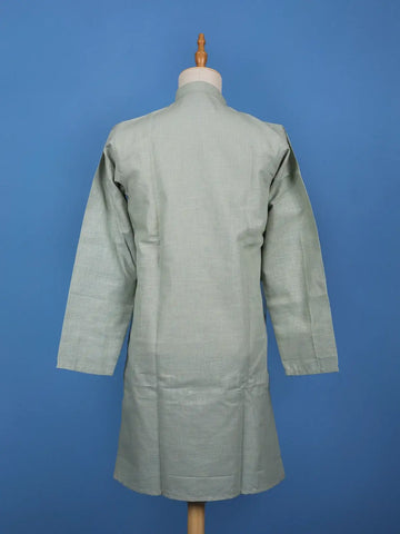 Light Green plain Cotton Kurta - Diadem