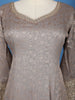 Light Grey Floral Design Banarasi Silk Anarkali Gown With Dupatta - Diadem