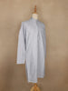 Light Grey Thread Embroidered Cotton Kurta for Men - Diadem