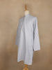 Light Grey Thread Embroidered Cotton Kurta for Men - Diadem