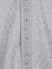 Light Grey Thread Embroidered Cotton Kurta for Men - Diadem